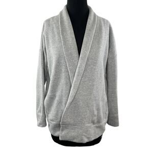 Vineyard Vines Heather Gray M Cardigan Sweater Cotton Open Front Long Sleeve
